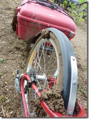 Gayla's bike full of mud