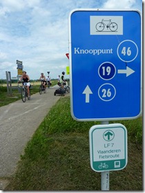 Typical signs posted for bike routes 