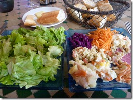 Salad bar of fresh veges and sea food