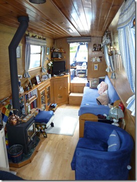 Inside narrow boat