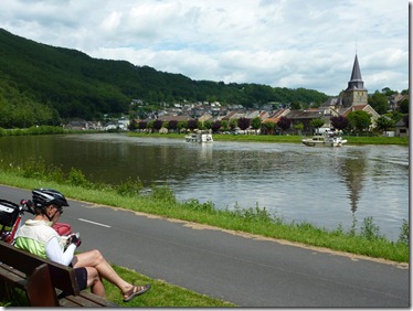 Snack time beside the river Meuse