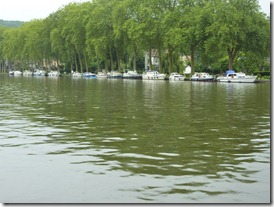 Barges and river cruisers moored up