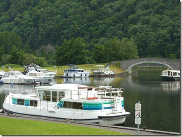 Private marina off the Meuse near Dinant