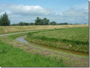 Polder or field surrounded by dyke