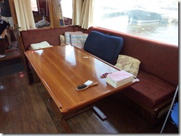 Inside seating area of barge